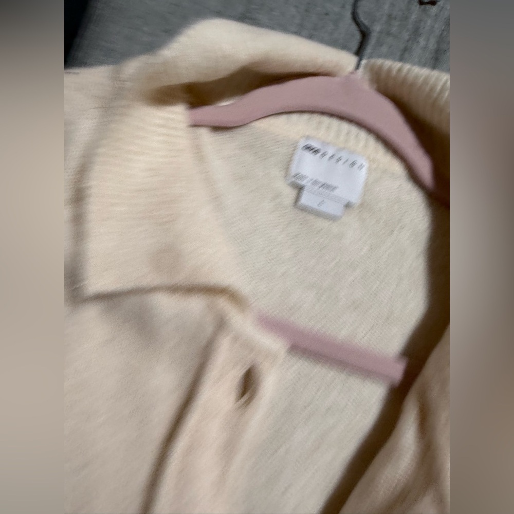 ASOS Cream Knit Cardigan size large - Picture 4 of 4